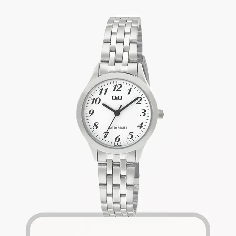 Q&Q Numeric White Dial Silver-tone Ladies Watch- C01A-001PY